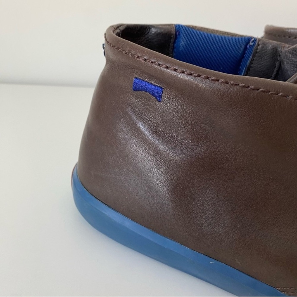Camper Lace-up Chukka Boots in Brown Leather with Blue Soles, Size US 11, EUC - Picture 5 of 12